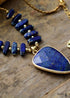 Boho Necklace, Heart Lapis Pendant Necklace